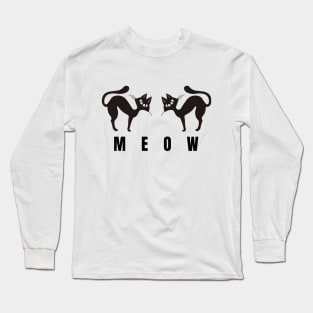 Mysterious Meow - Twin Black Cats Long Sleeve T-Shirt